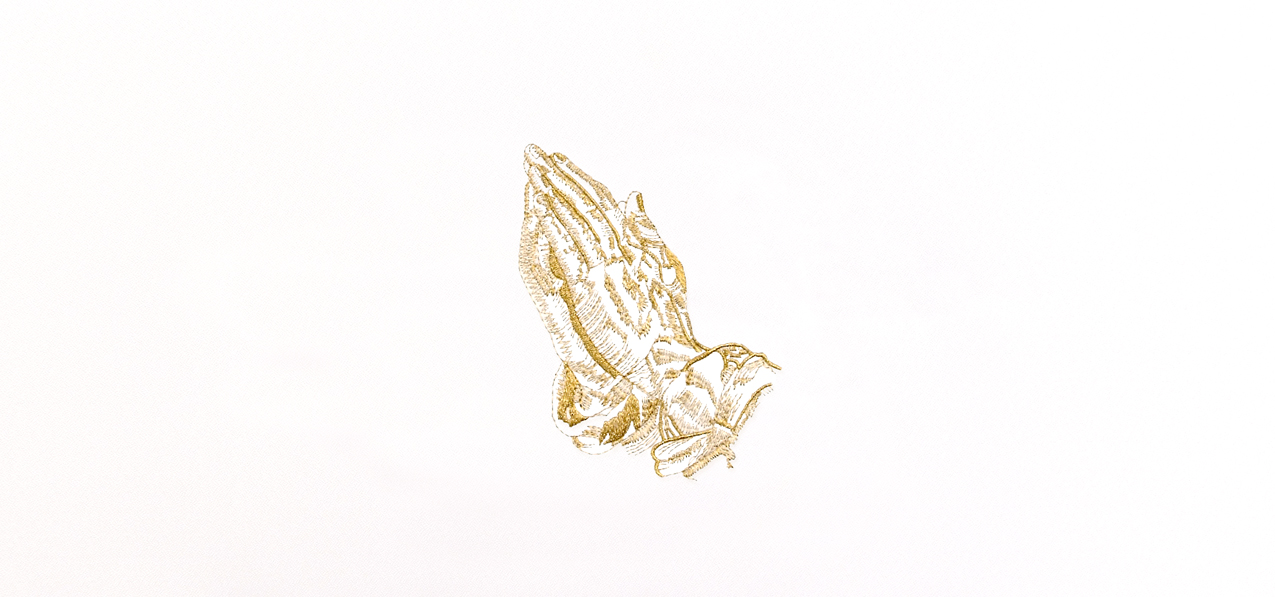 Praying Hands Oyster Gold